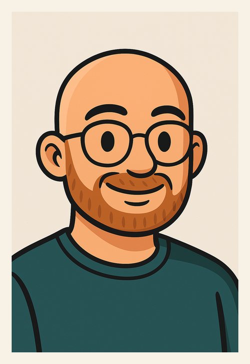 My cartoon avatar, the reference picture every comic panel starts from